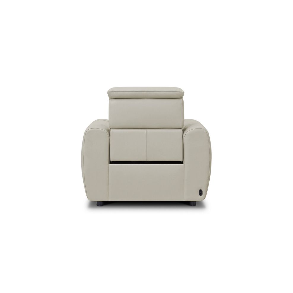 Arabella Power Recliner Armchair with Adjustable Power Headrest in Bone China Leather 6