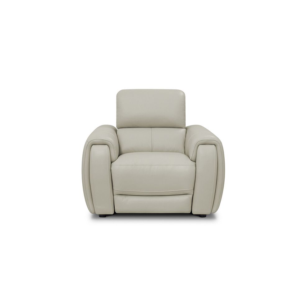 Arabella Power Recliner Armchair with Adjustable Power Headrest in Bone China Leather 5