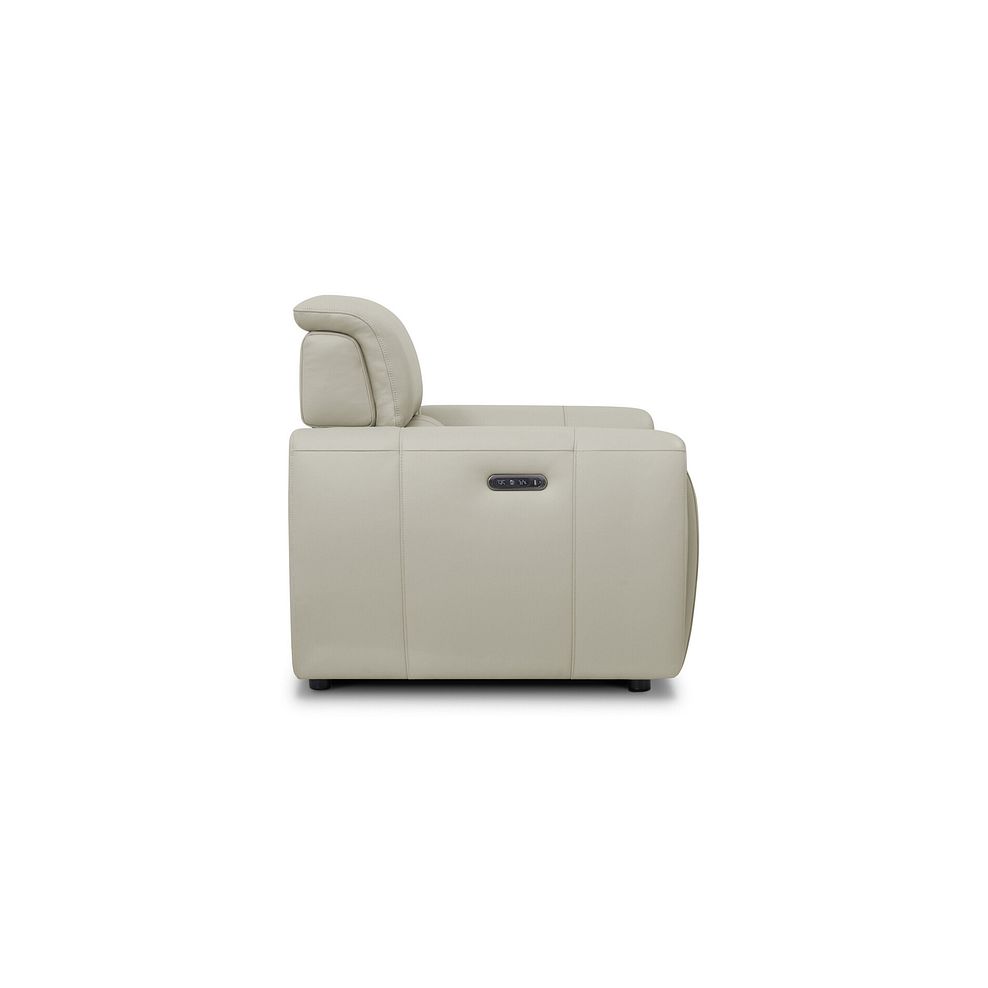 Arabella Power Recliner Armchair with Adjustable Power Headrest in Bone China Leather 8