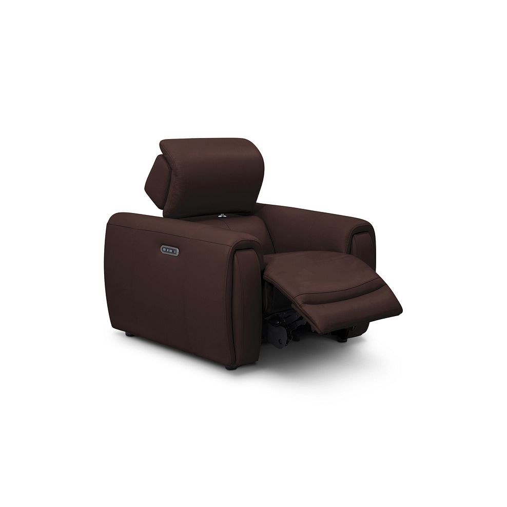 Arabella Power Recliner Armchair with Adjustable Power Headrest in Chestnut Leather 3