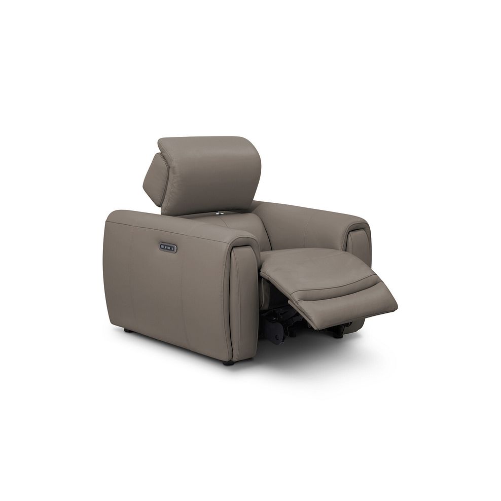 Arabella Power Recliner Armchair with Adjustable Power Headrest in Oyster Leather 3