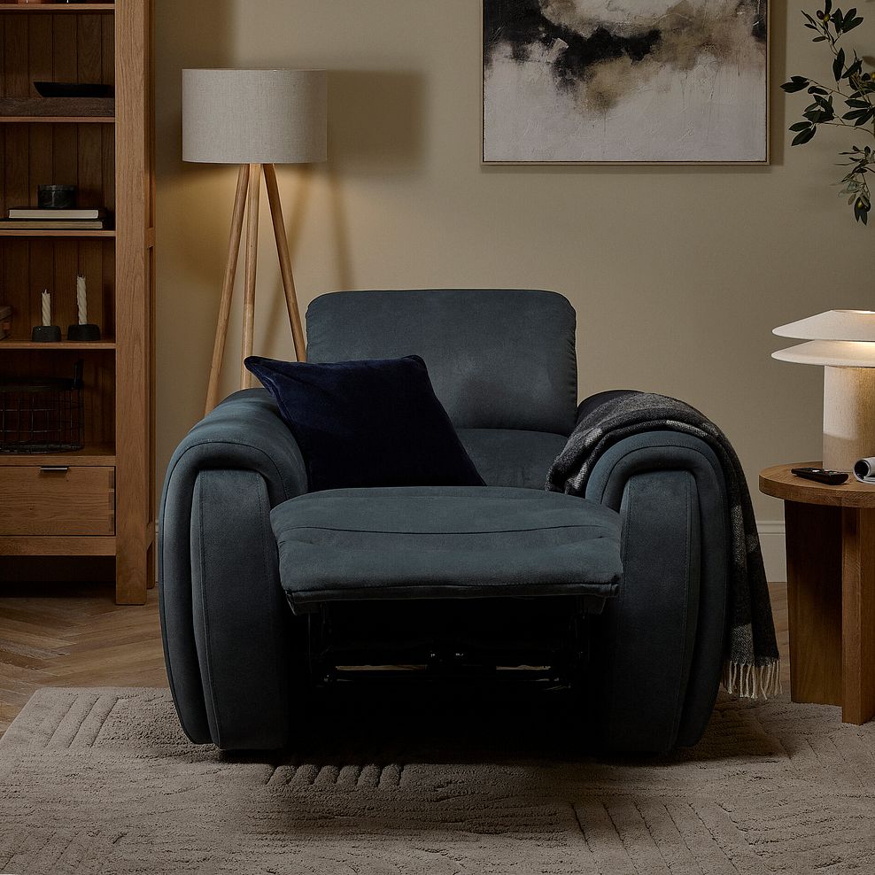 Arabella Power Recliner Armchair with Power Headrest and Speakers in Dexter Shadow Fabric 7