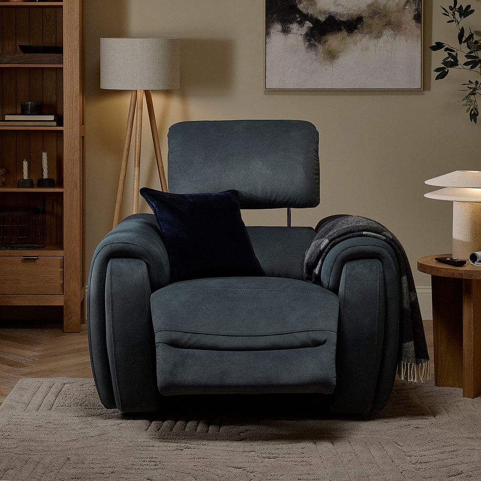 Arabella Power Recliner Armchair with Power Headrest and Speakers in Dexter Shadow Fabric 6