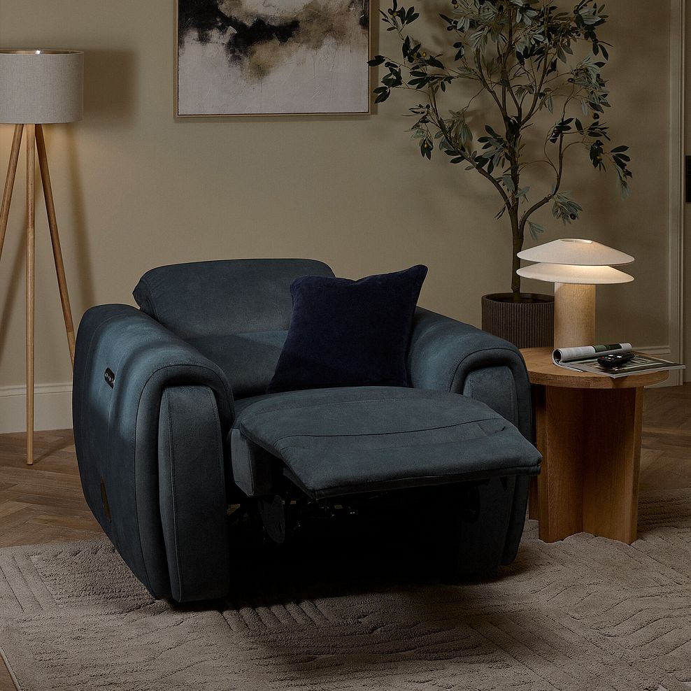 Arabella Power Recliner Armchair with Power Headrest and Speakers in Dexter Shadow Fabric 2