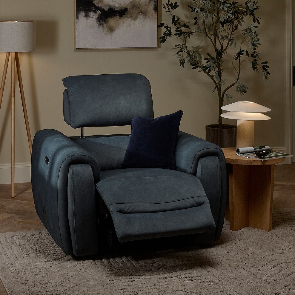 Arabella Power Recliner Armchair with Power Headrest and Speakers in Dexter Shadow Fabric 3