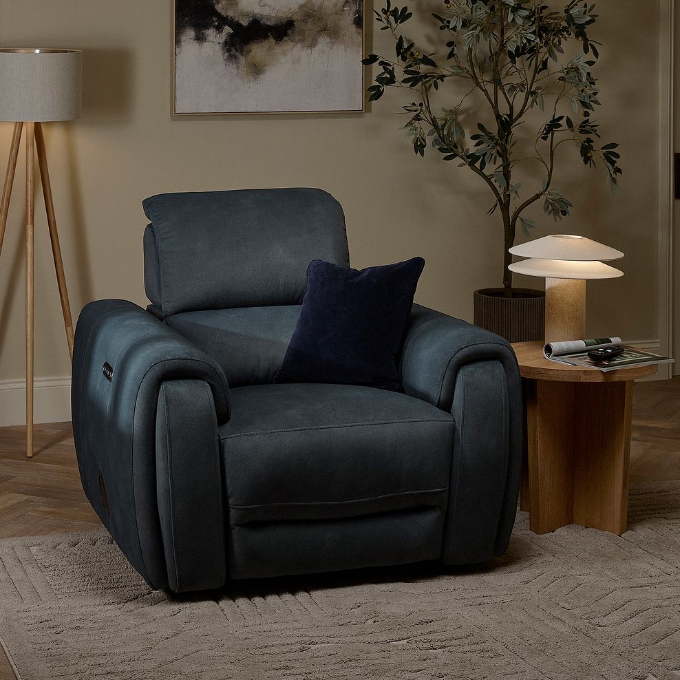 Arabella Power Recliner Armchair with Power Headrest and Speakers in Dexter Shadow Fabric 4