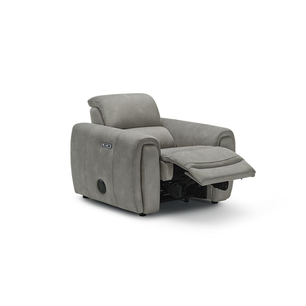 Arabella Power Recliner Armchair with Power Headrest and Speakers in Dexter Stone Fabric 3