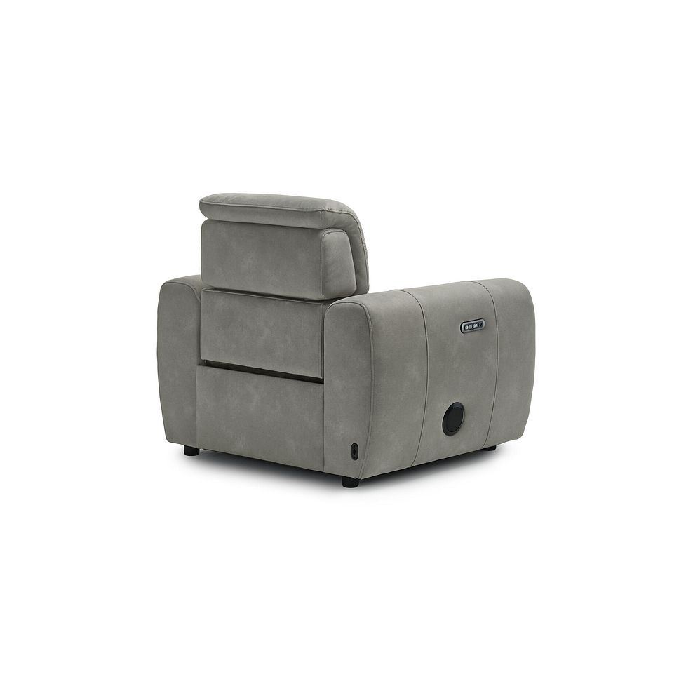 Arabella Power Recliner Armchair with Power Headrest and Speakers in Dexter Stone Fabric 4