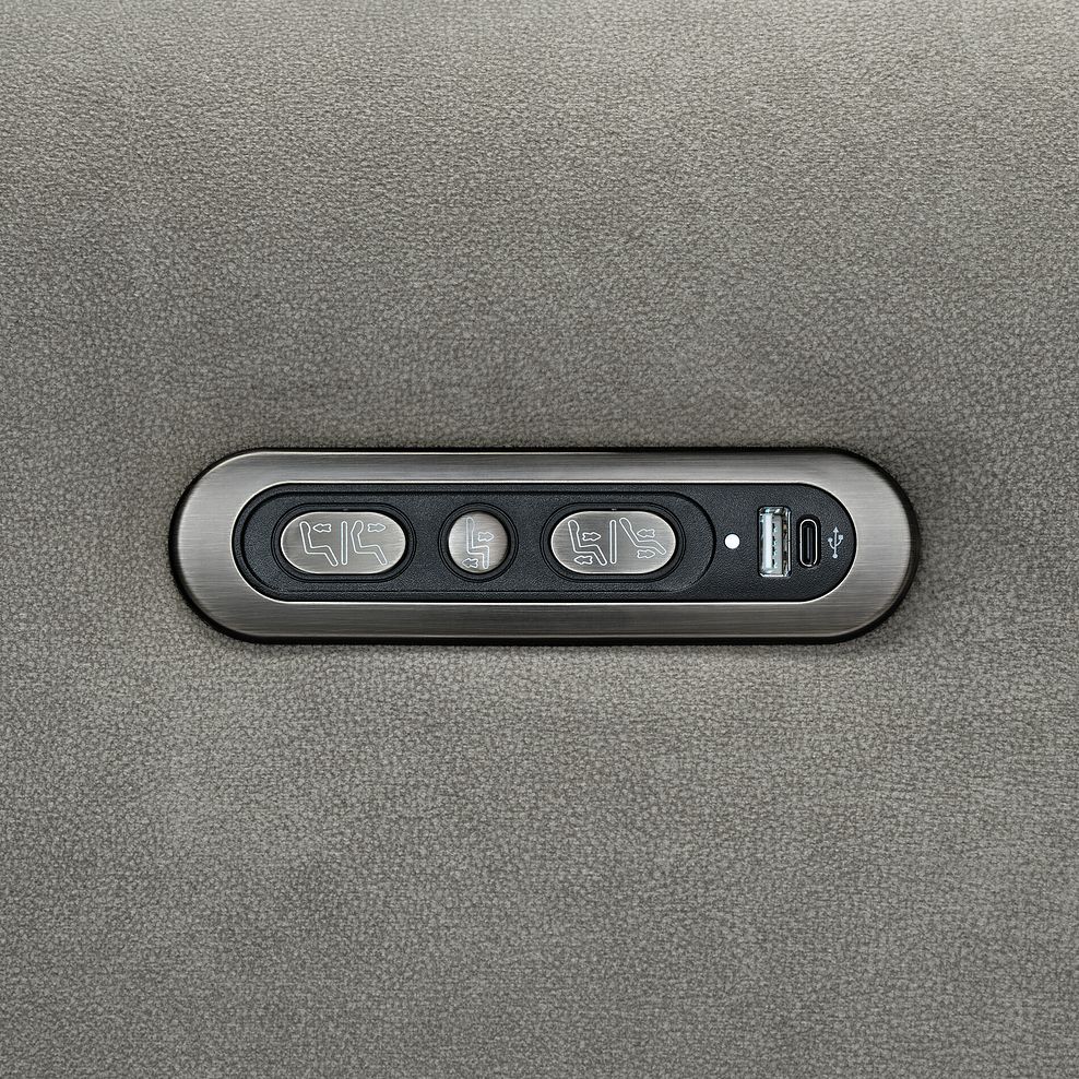 Arabella Power Recliner Armchair with Power Headrest and Speakers in Dexter Stone Fabric 16