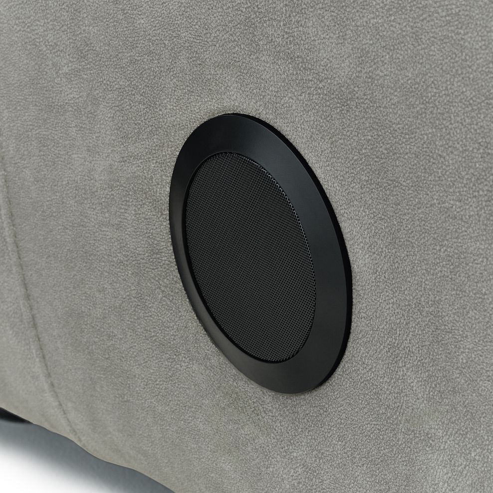 Arabella Power Recliner Armchair with Power Headrest and Speakers in Dexter Stone Fabric 10