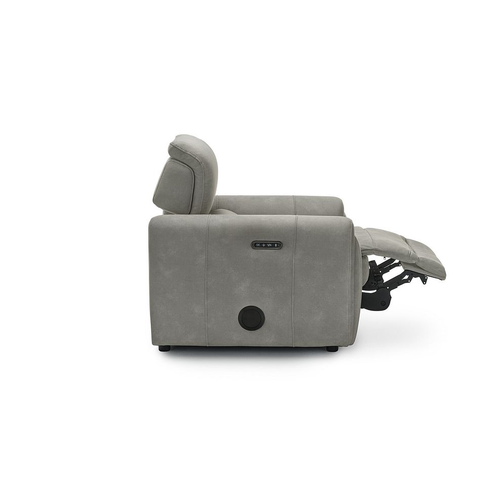 Arabella Power Recliner Armchair with Power Headrest and Speakers in Dexter Stone Fabric 8