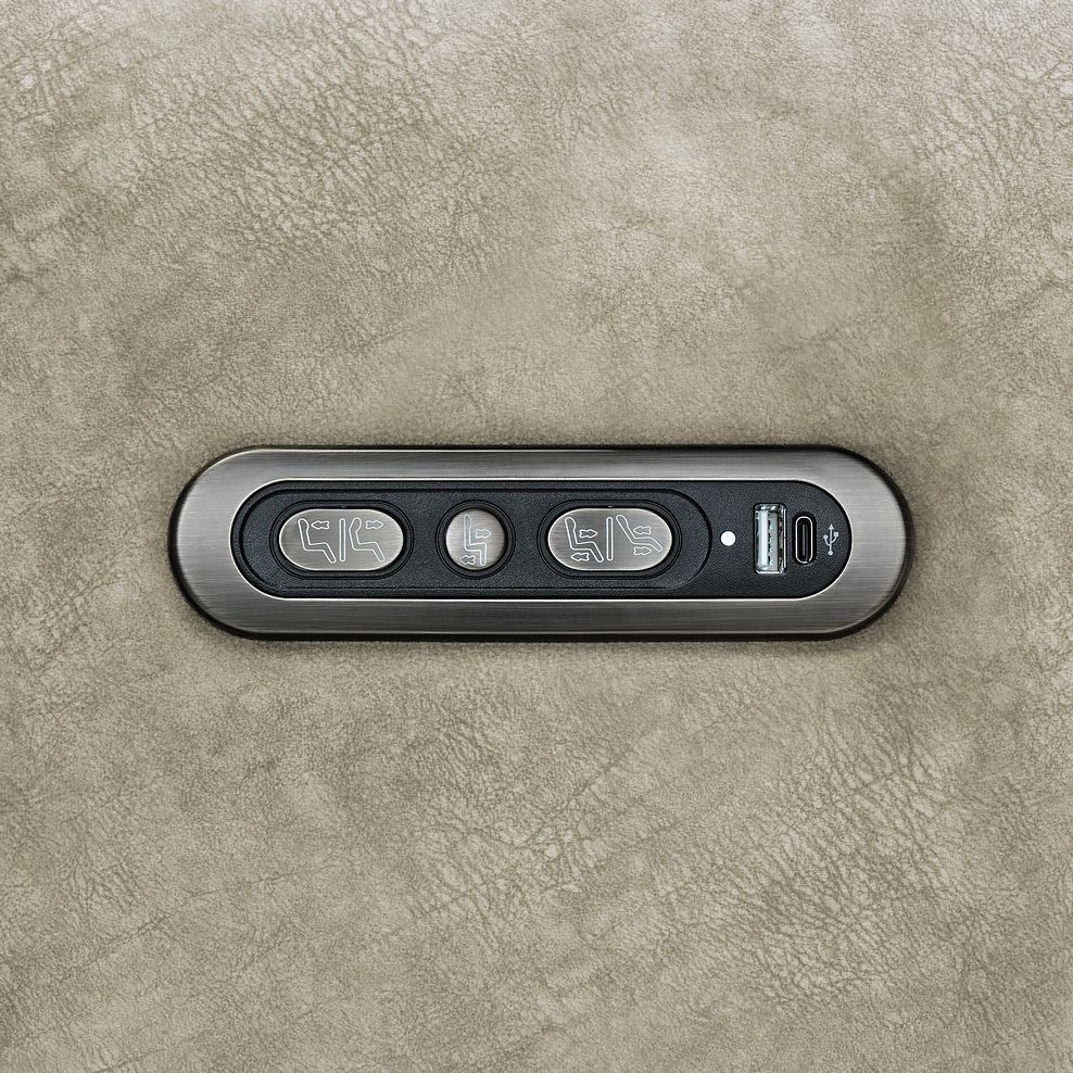 Arabella Power Recliner Armchair with Power Headrest and Speakers in Marble Cream Fabric 6