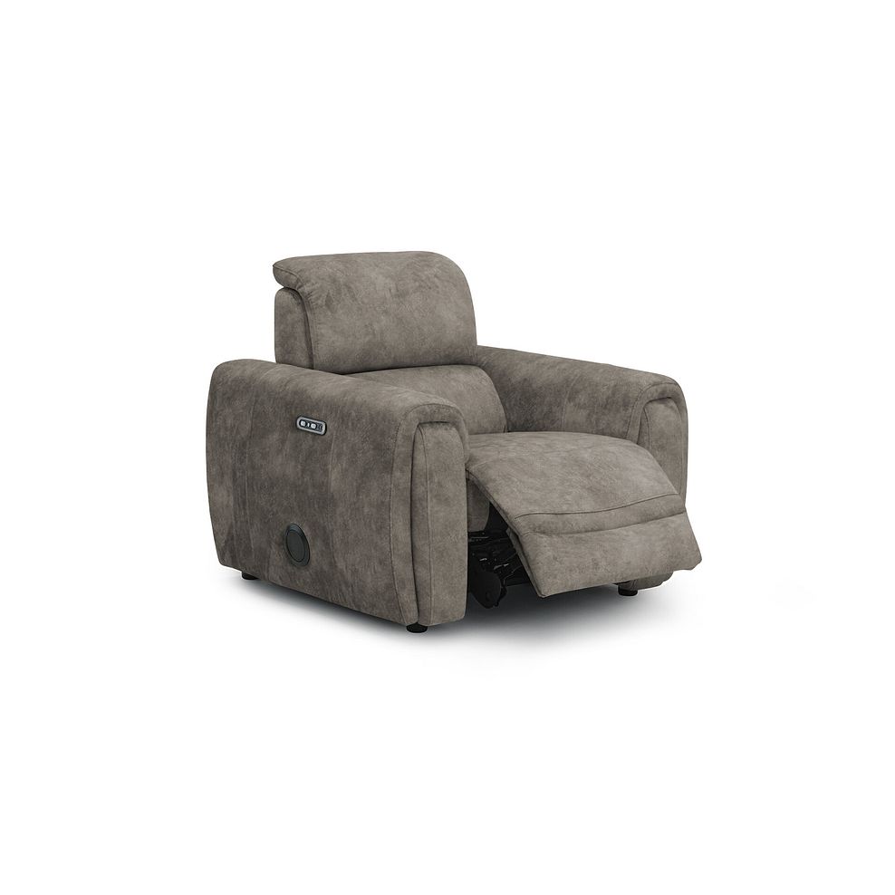 Arabella Power Recliner Armchair with Power Headrest and Speakers in Marble Mink Fabric 2