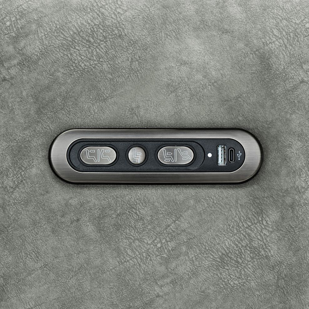 Arabella Power Recliner Armchair with Power Headrest and Speakers in Marble Silver Fabric 6