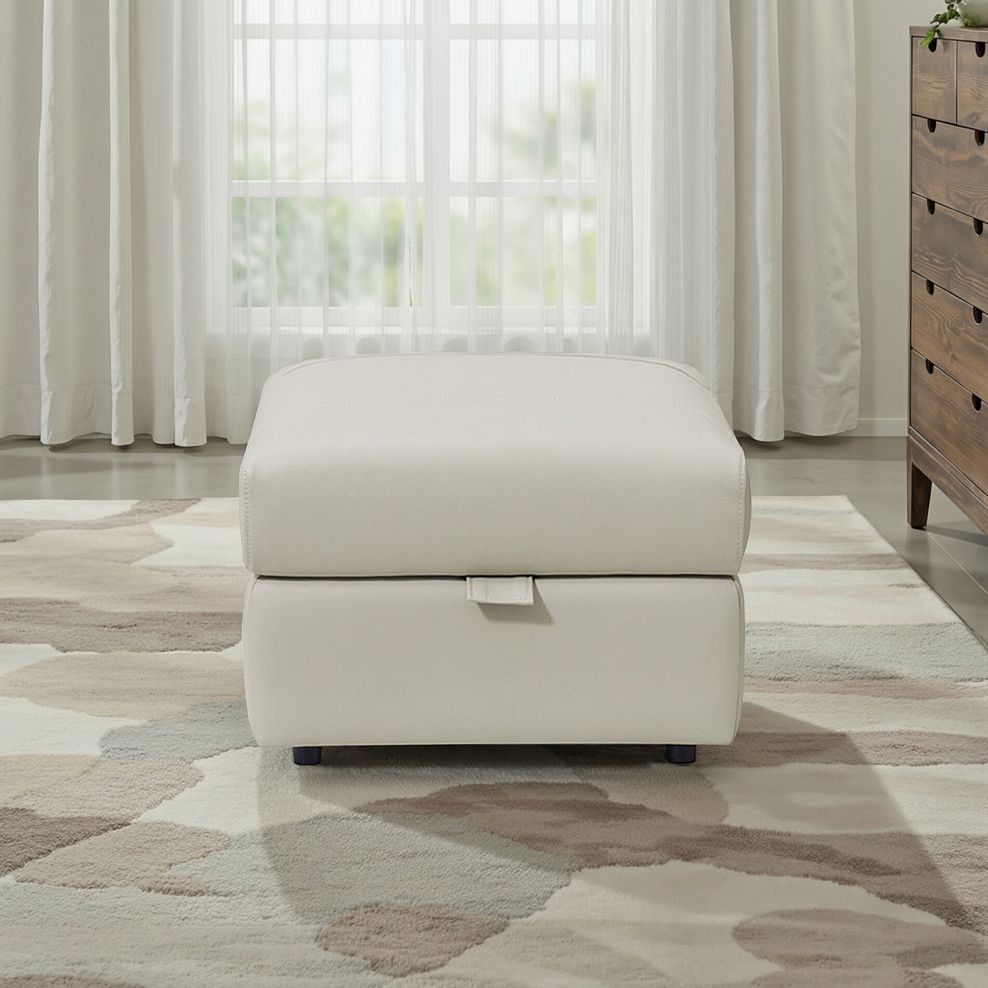 Arabella Storage Footstool in Bone China Leather 1