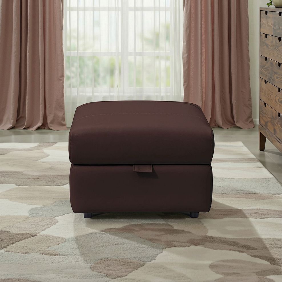 Arabella Storage Footstool in Chestnut Leather 1