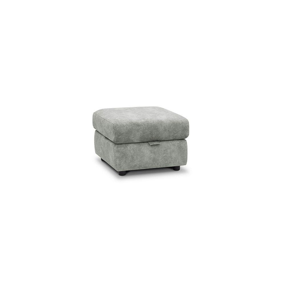 Arabella Storage Footstool in Marble Silver Fabric 1