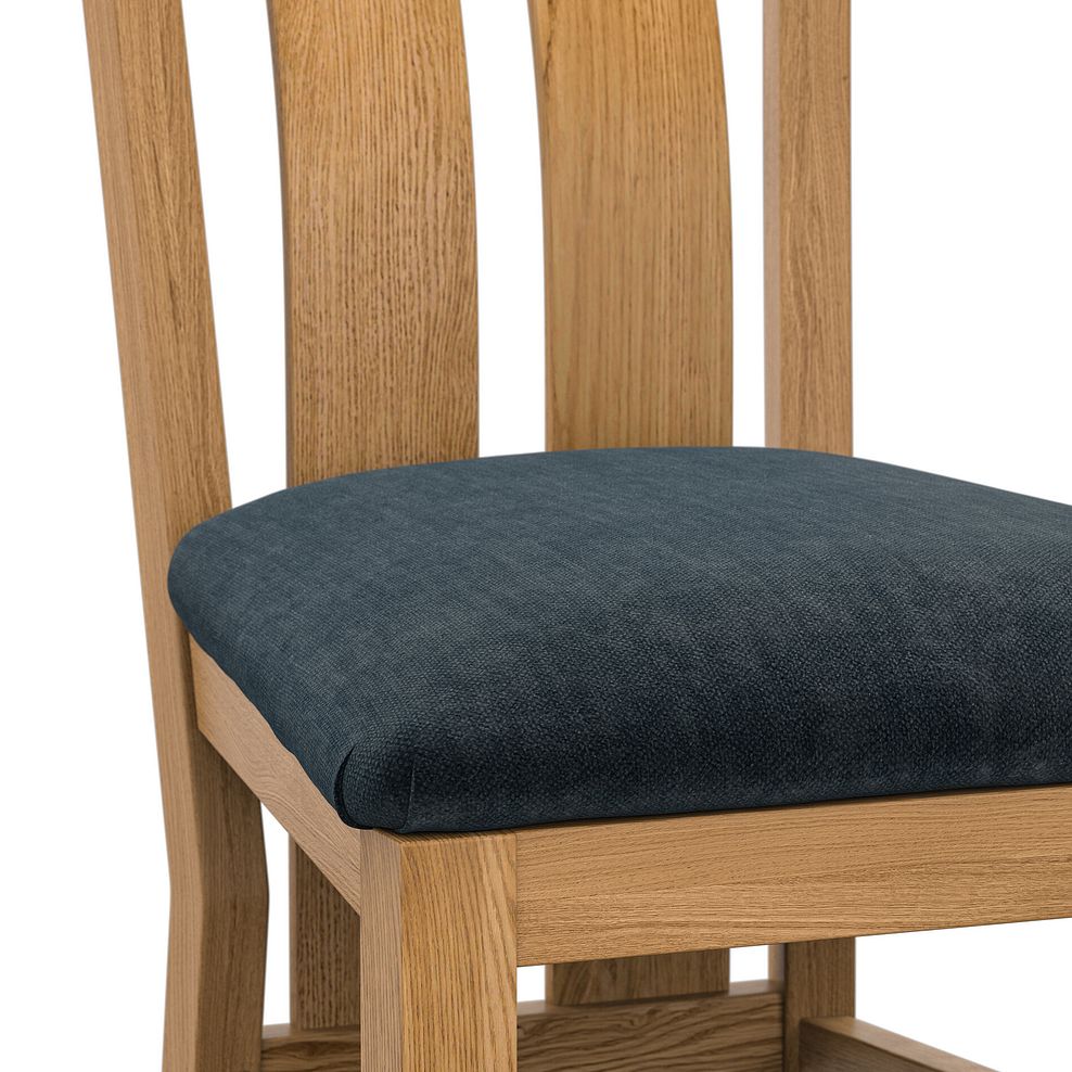 Arched Back Natural Solid Oak Chair with Verona Charcoal Fabric Seat 5