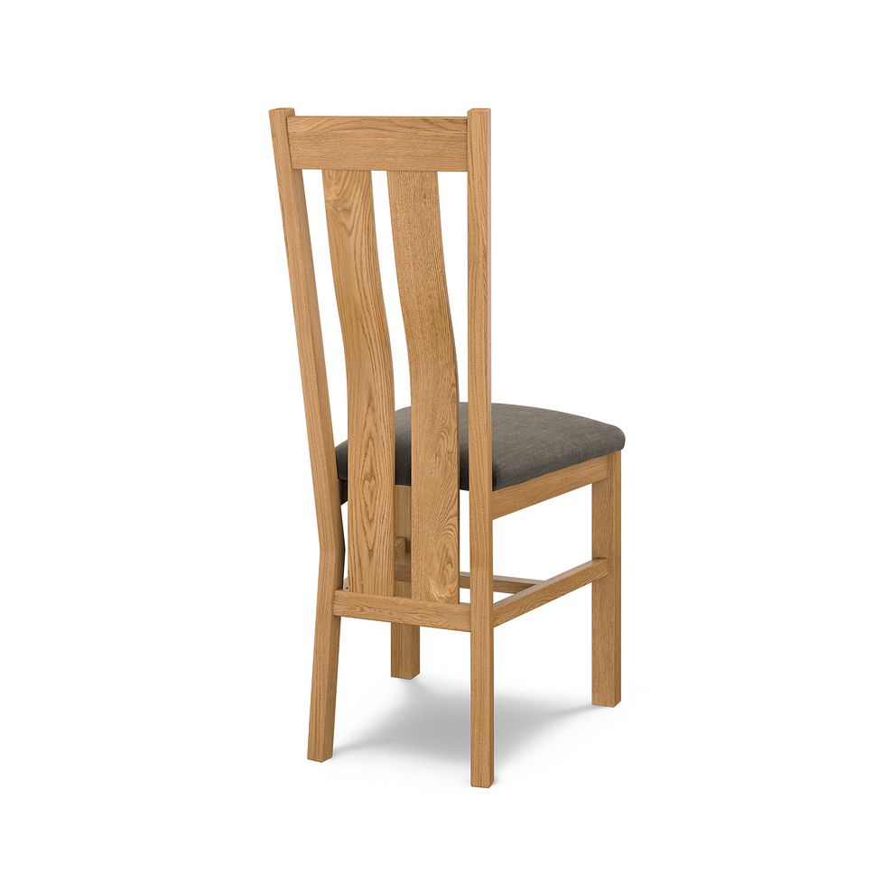 Arched Back Natural Solid Oak Chair with Verona Chocolate Fabric Seat 4