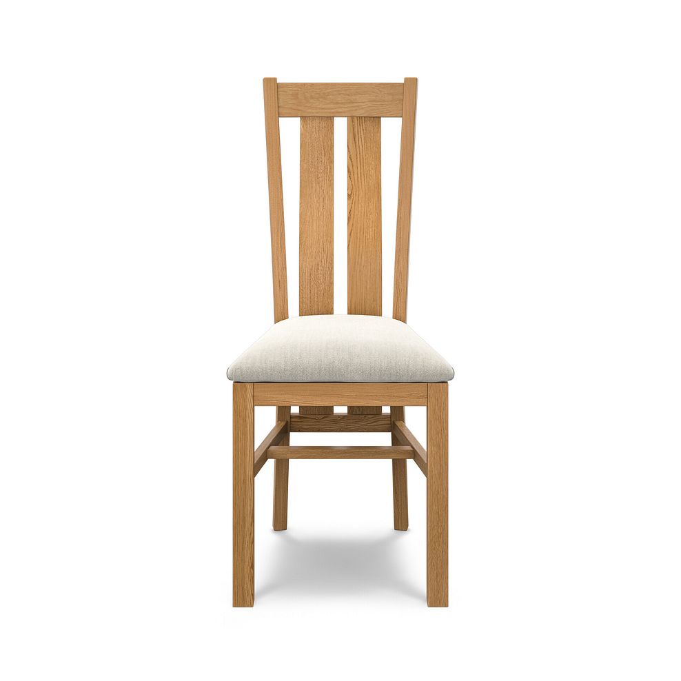Arched Back Natural Solid Oak Chair with Verona Cream Fabric Seat 2