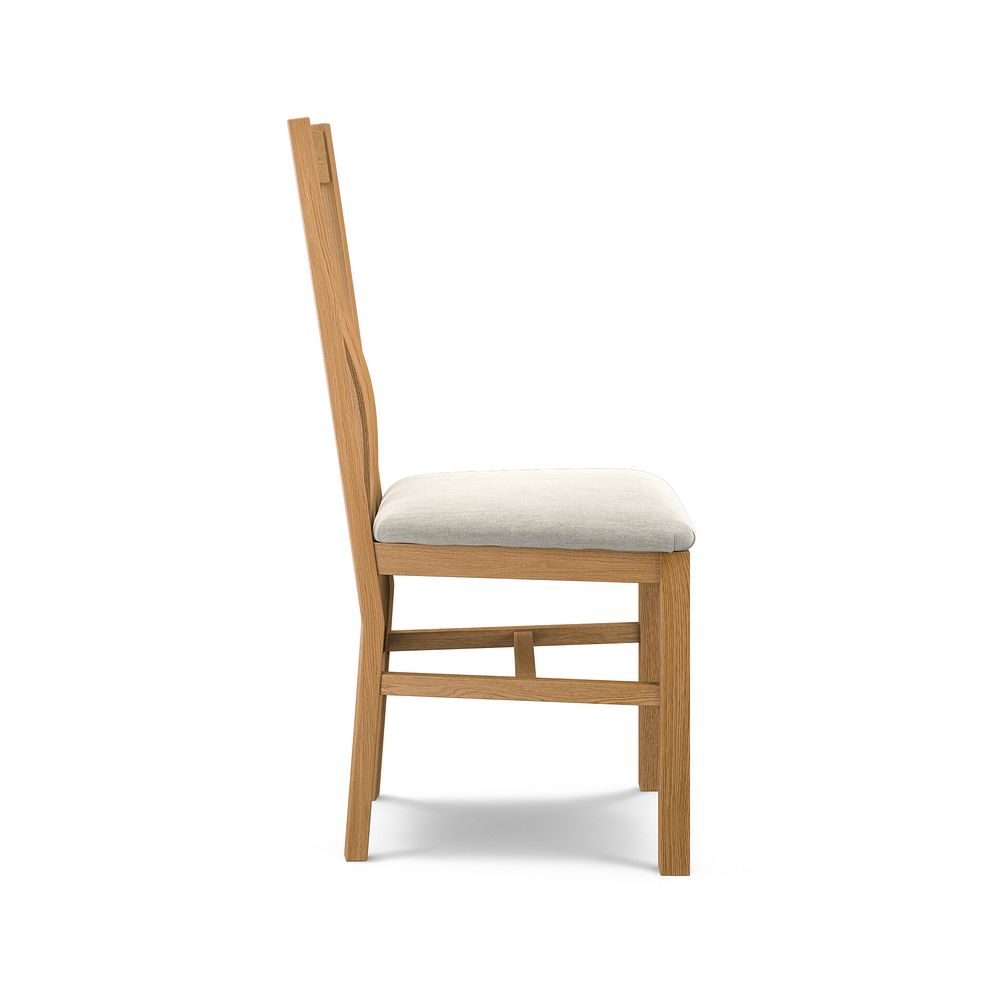 Arched Back Natural Solid Oak Chair with Verona Cream Fabric Seat 3