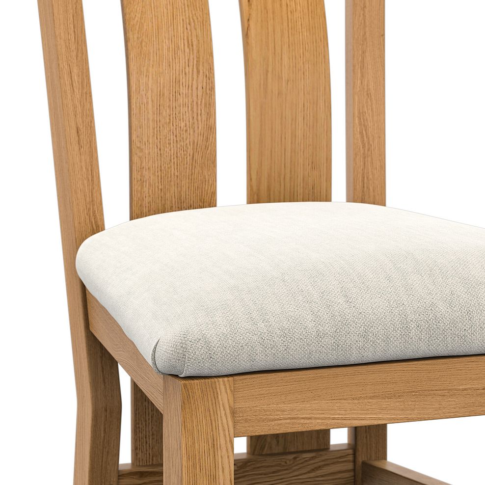 Arched Back Natural Solid Oak Chair with Verona Cream Fabric Seat 5