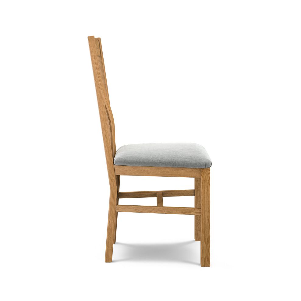 Arched Back Natural Solid Oak Chair with Verona Grey Fabric Seat 1