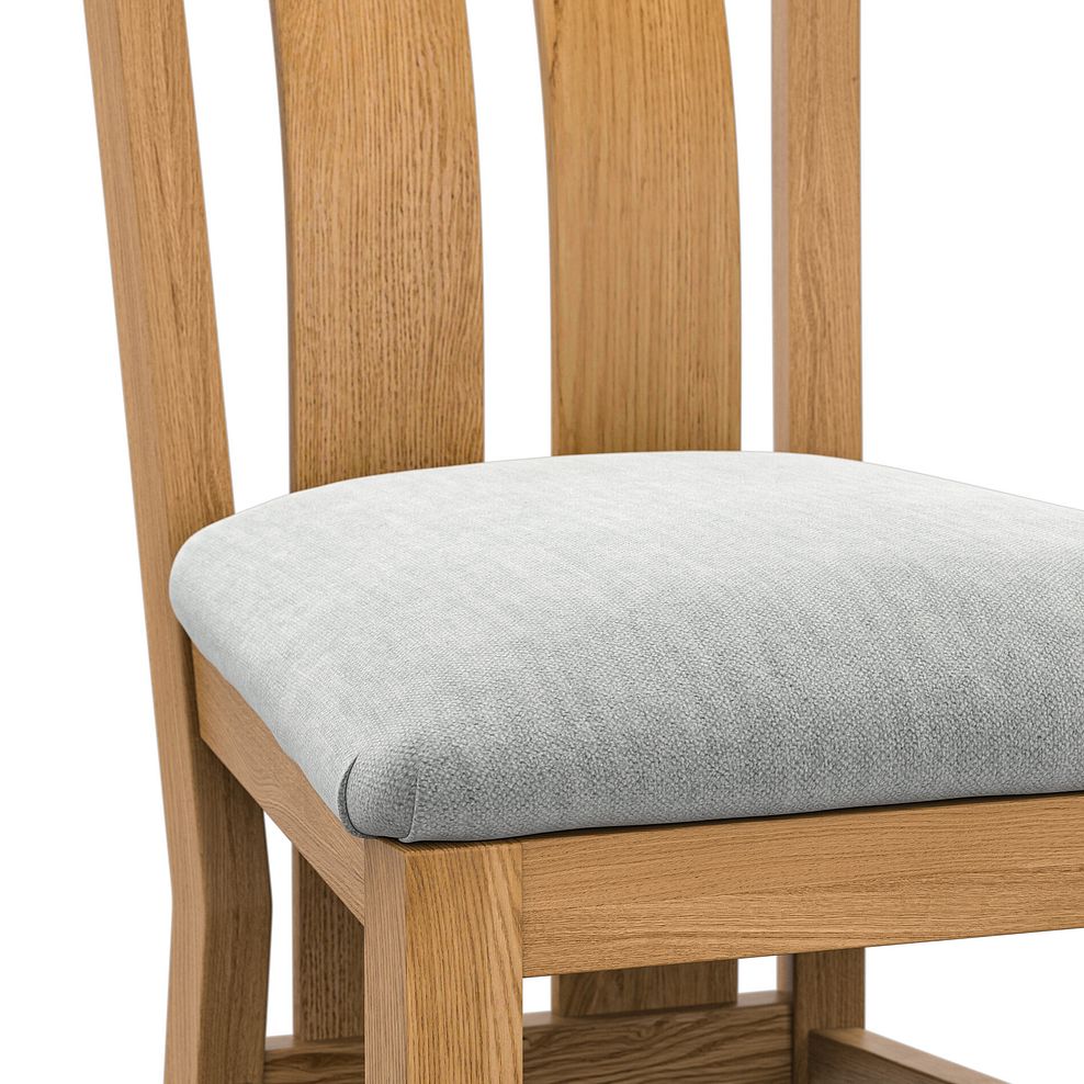 Arched Back Natural Solid Oak Chair with Verona Grey Fabric Seat 5