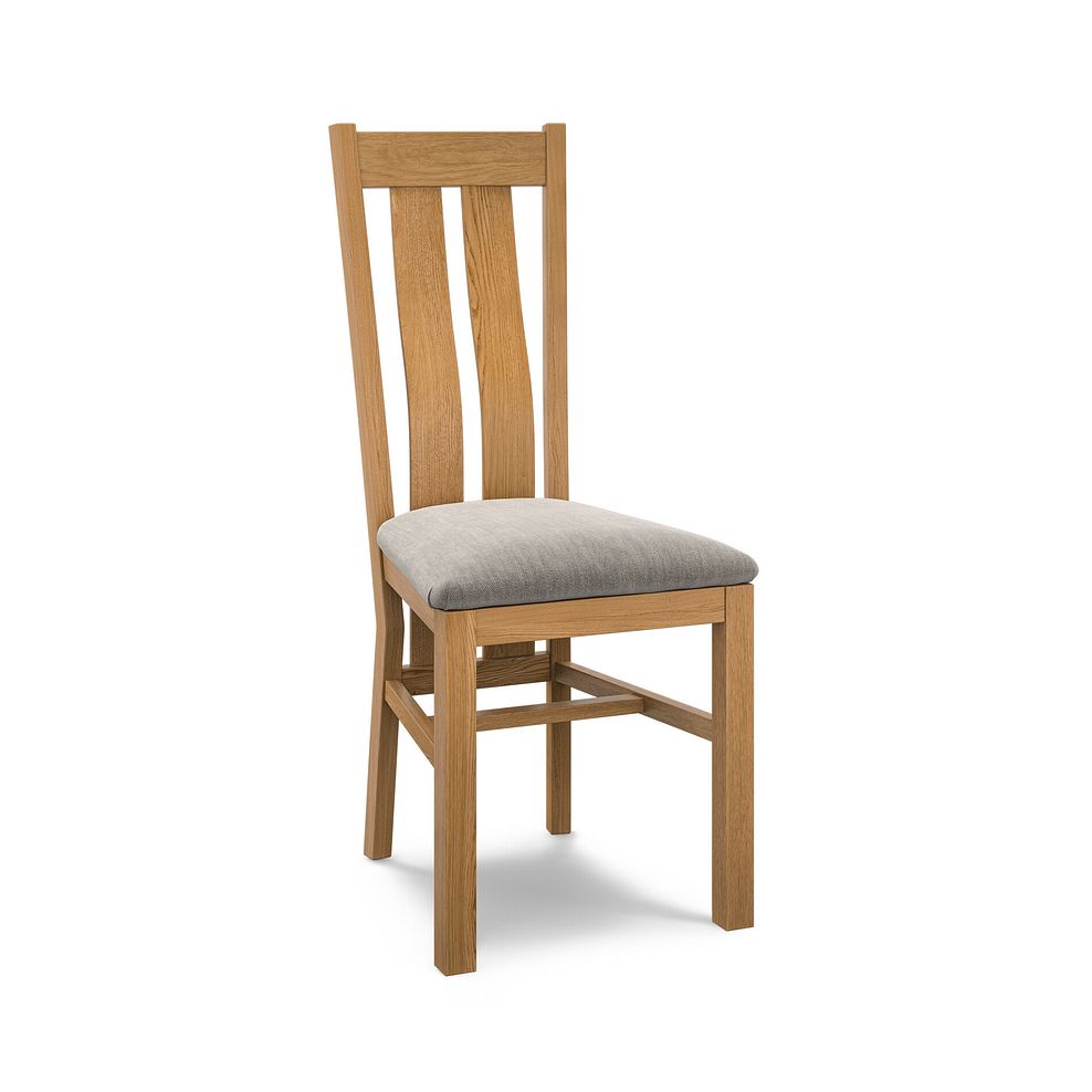 Arched Back Natural Solid Oak Chair with Verona Mocha Fabric Seat 1
