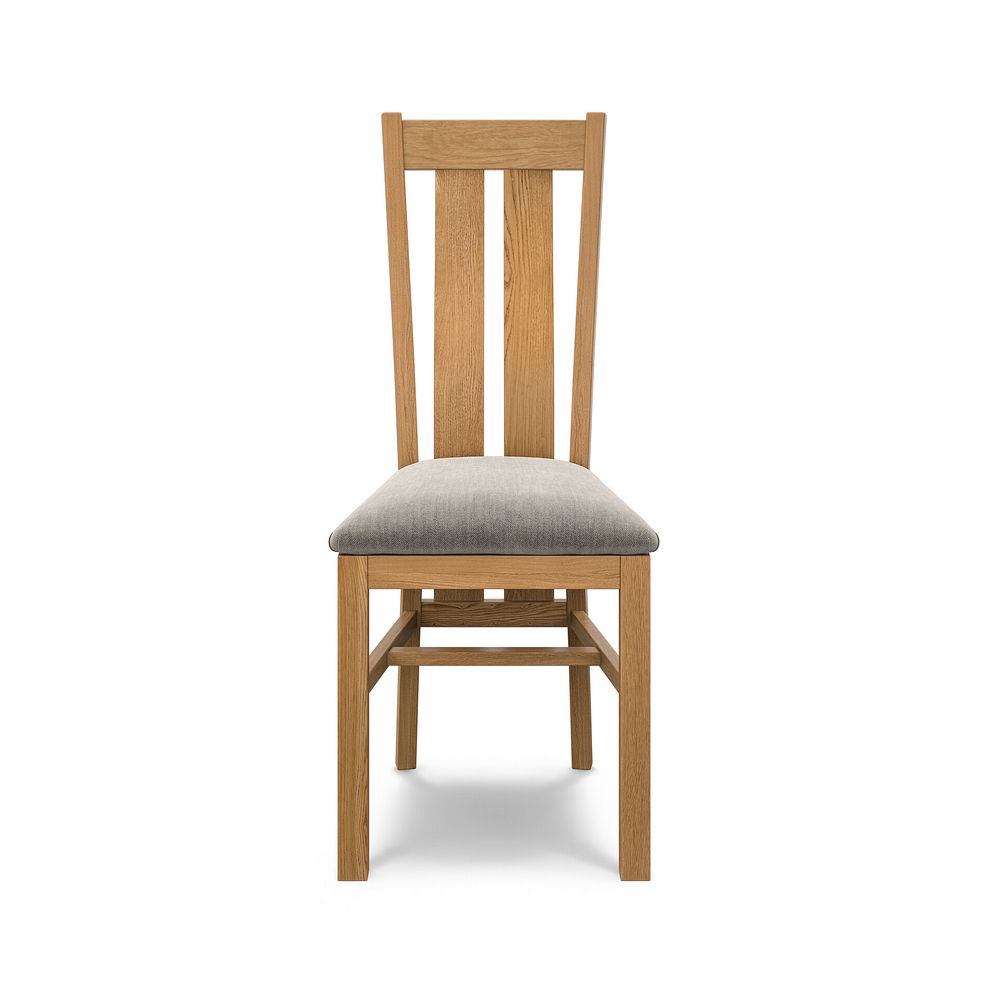 Arched Back Natural Solid Oak Chair with Verona Mocha Fabric Seat 2