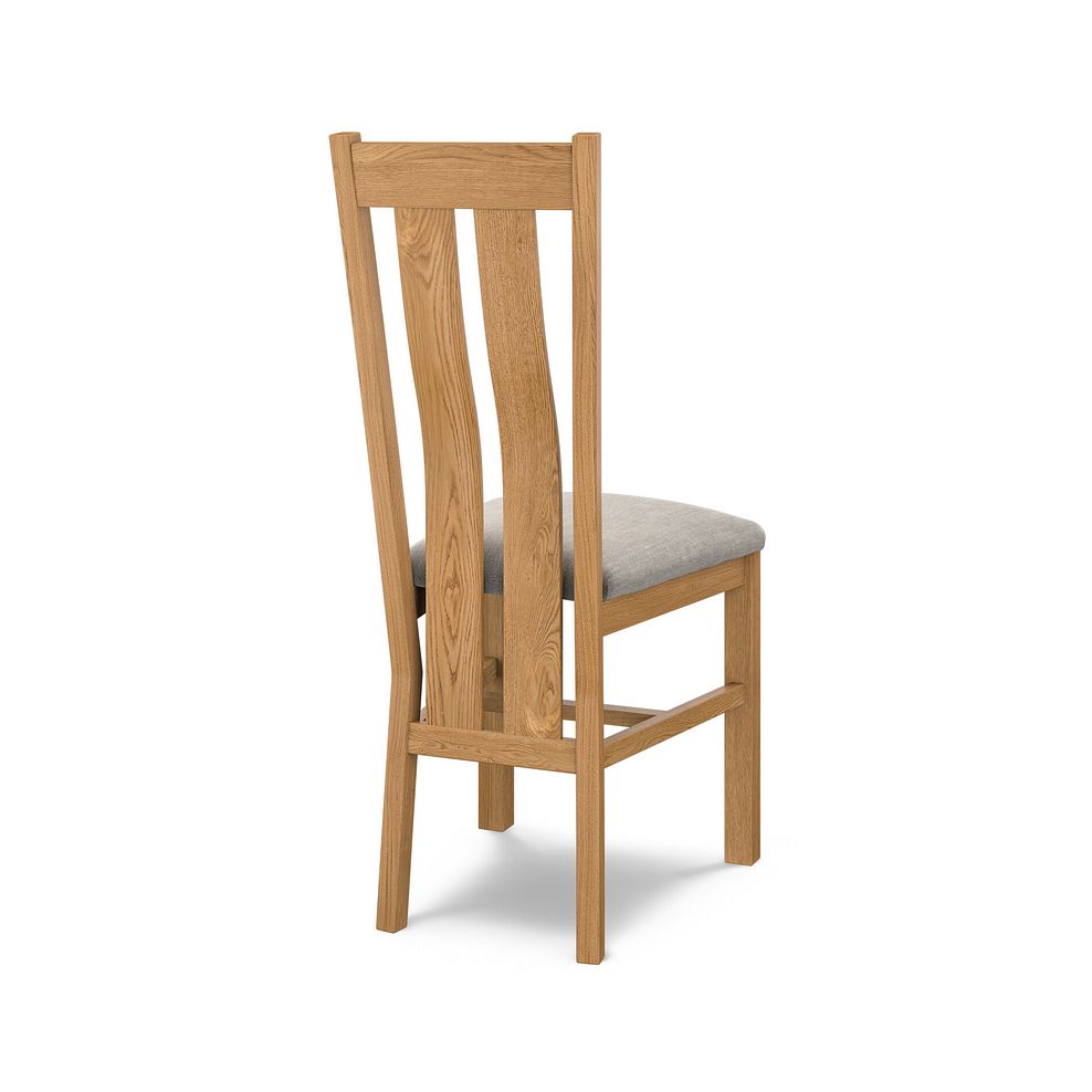 Arched Back Natural Solid Oak Chair with Verona Mocha Fabric Seat 4