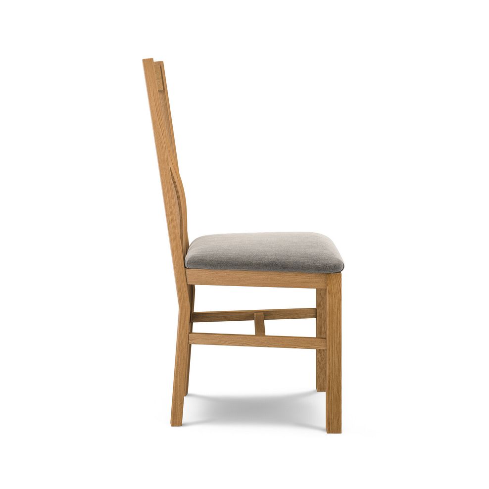 Arched Back Natural Solid Oak Chair with Verona Mocha Fabric Seat 3