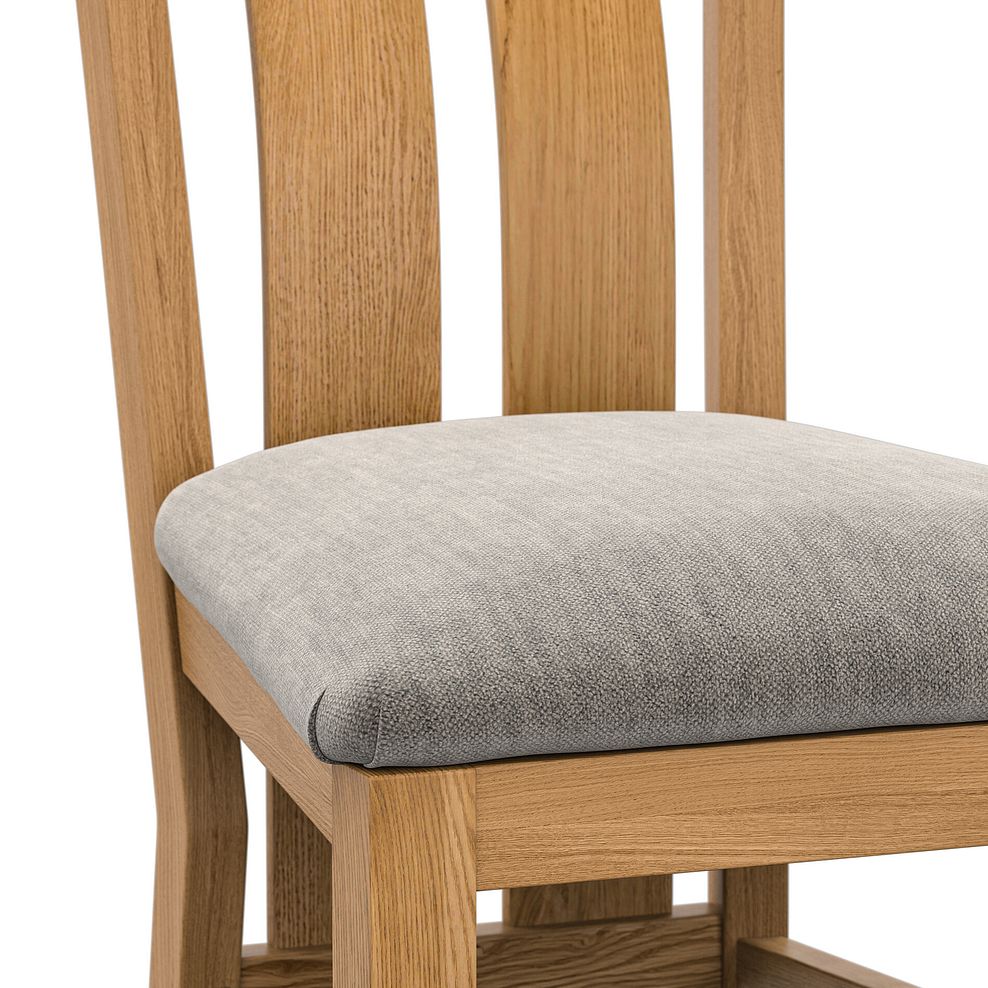 Arched Back Natural Solid Oak Chair with Verona Mocha Fabric Seat 5