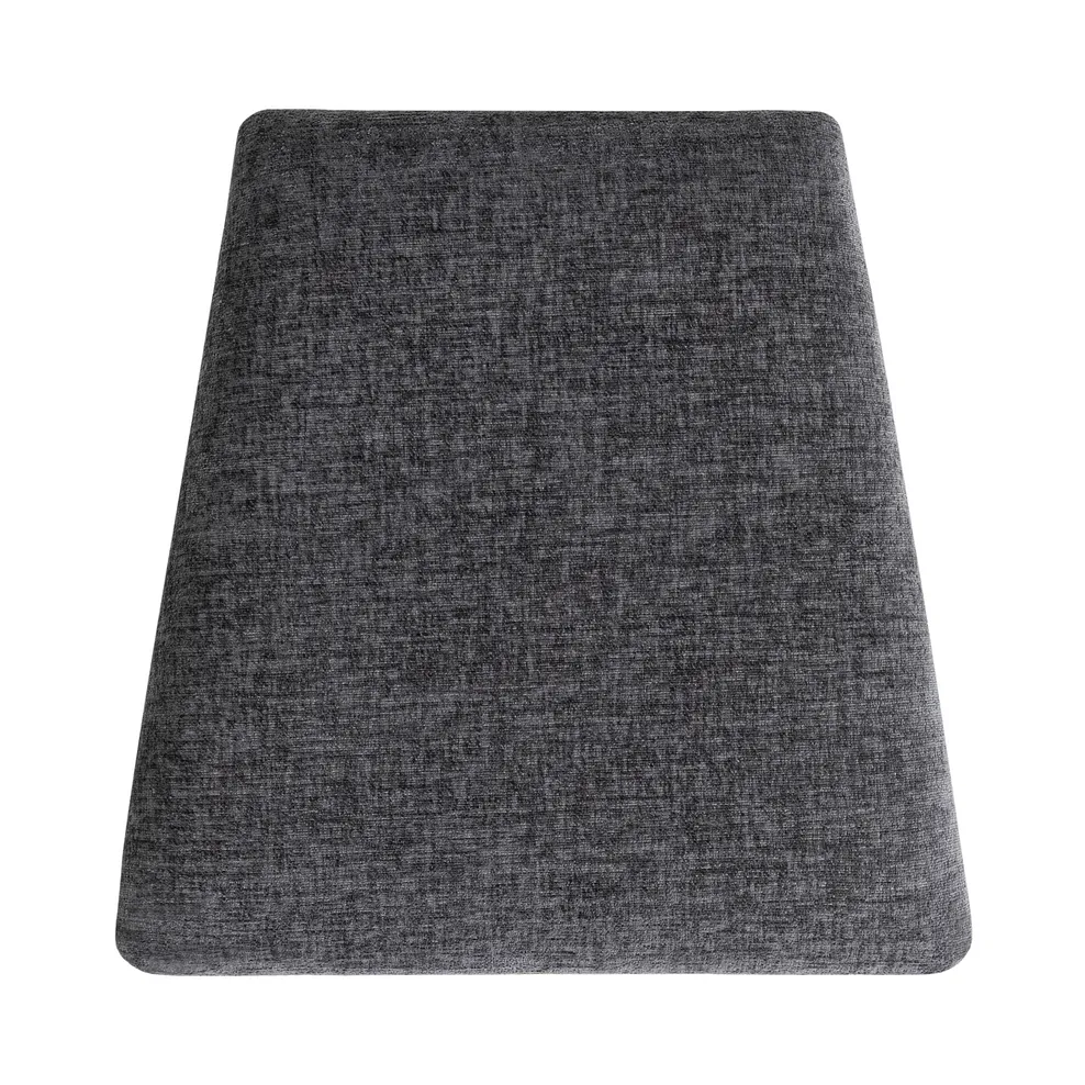Arched Back Rustic Solid Oak Chair with Brooklyn Asteroid Grey Crushed Chenille Seat 3