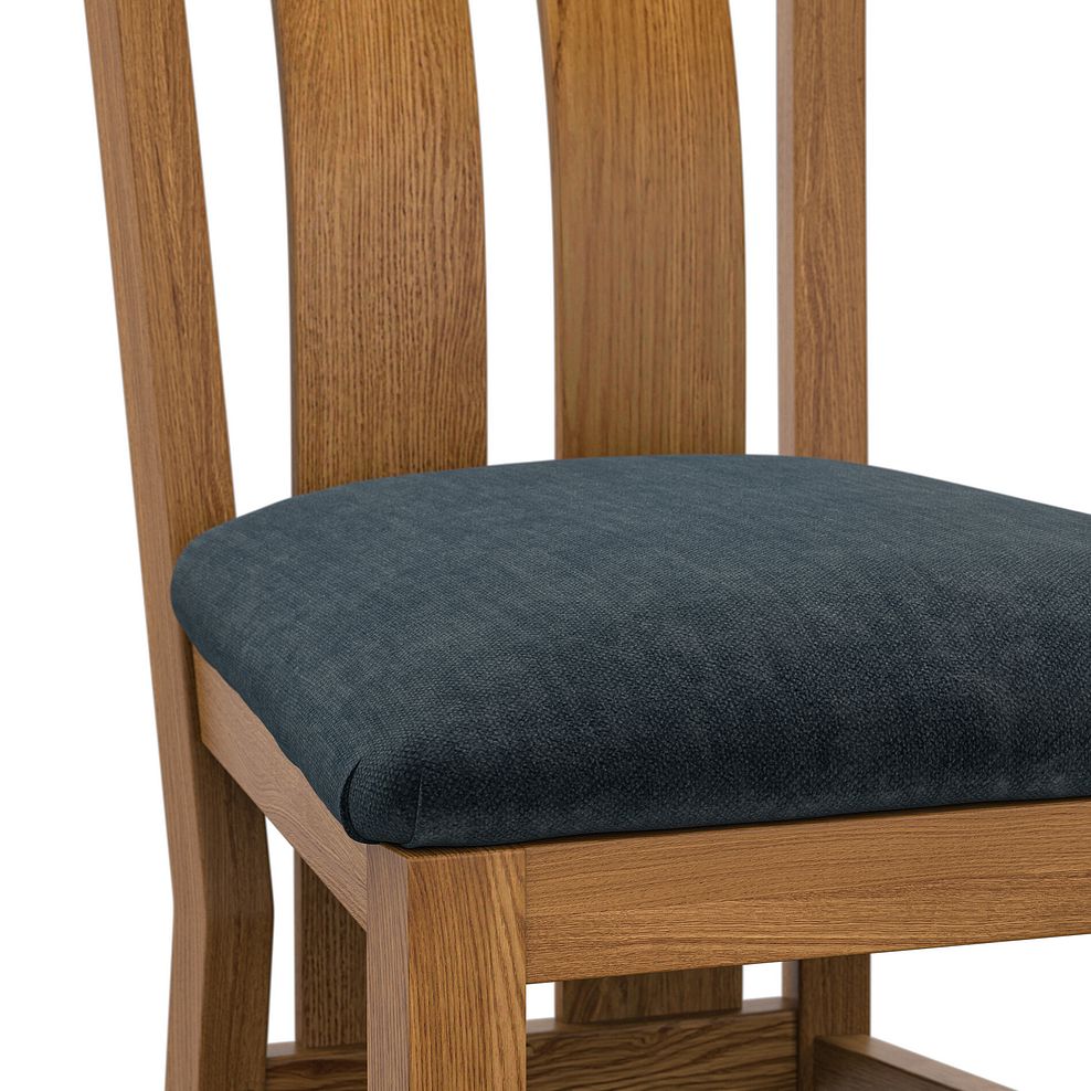 Arched Back Rustic Solid Oak Chair with Verona Charcoal Fabric Seat 5