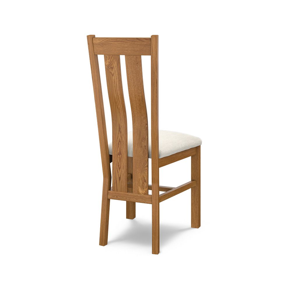 Arched Back Rustic Solid Oak Chair with Verona Cream Fabric Seat 3
