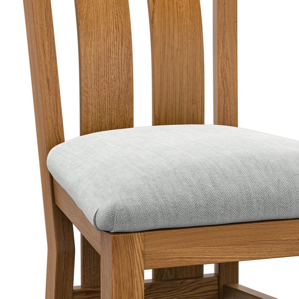 Arched Back Rustic Solid Oak Chair with Verona Grey Fabric Seat 5