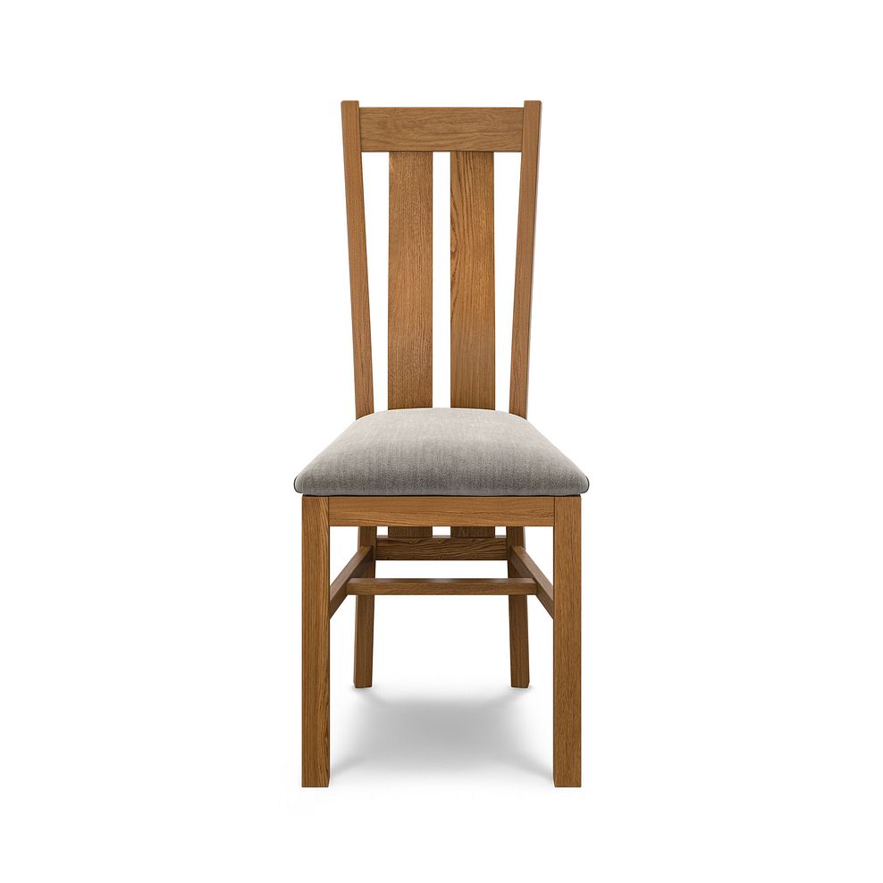Arched Back Rustic Solid Oak Chair with Verona Mocha Fabric Seat 2