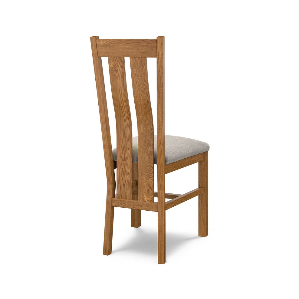 Arched Back Rustic Solid Oak Chair with Verona Mocha Fabric Seat 4