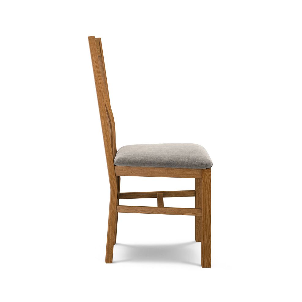 Arched Back Rustic Solid Oak Chair with Verona Mocha Fabric Seat 3