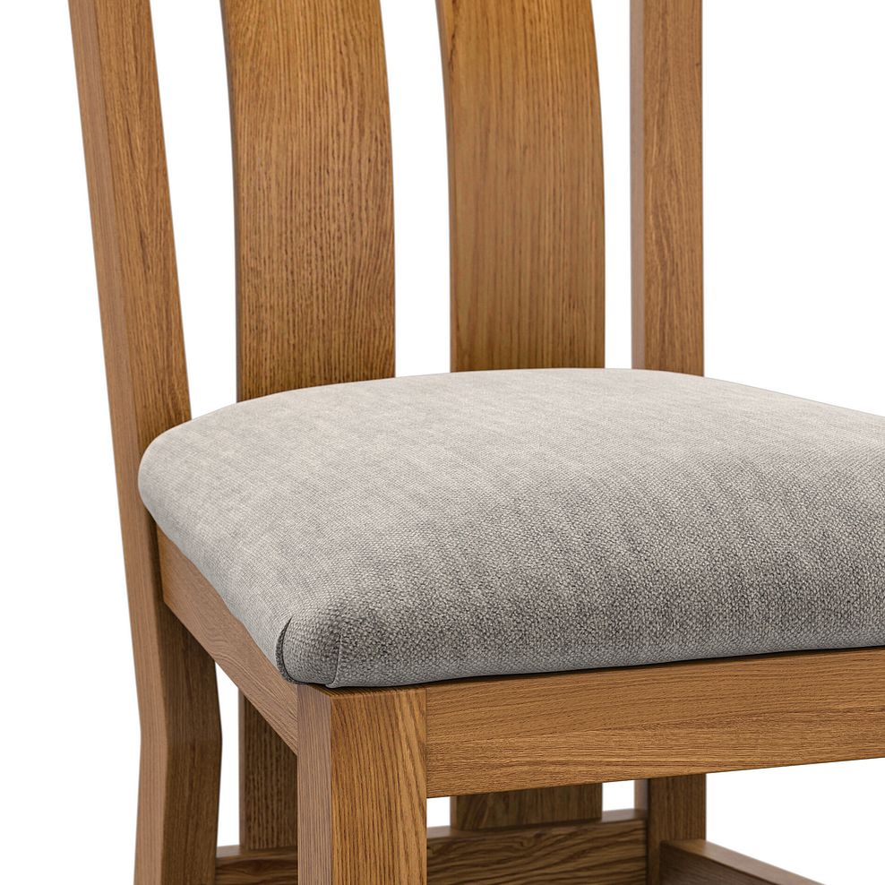 Arched Back Rustic Solid Oak Chair with Verona Mocha Fabric Seat 5