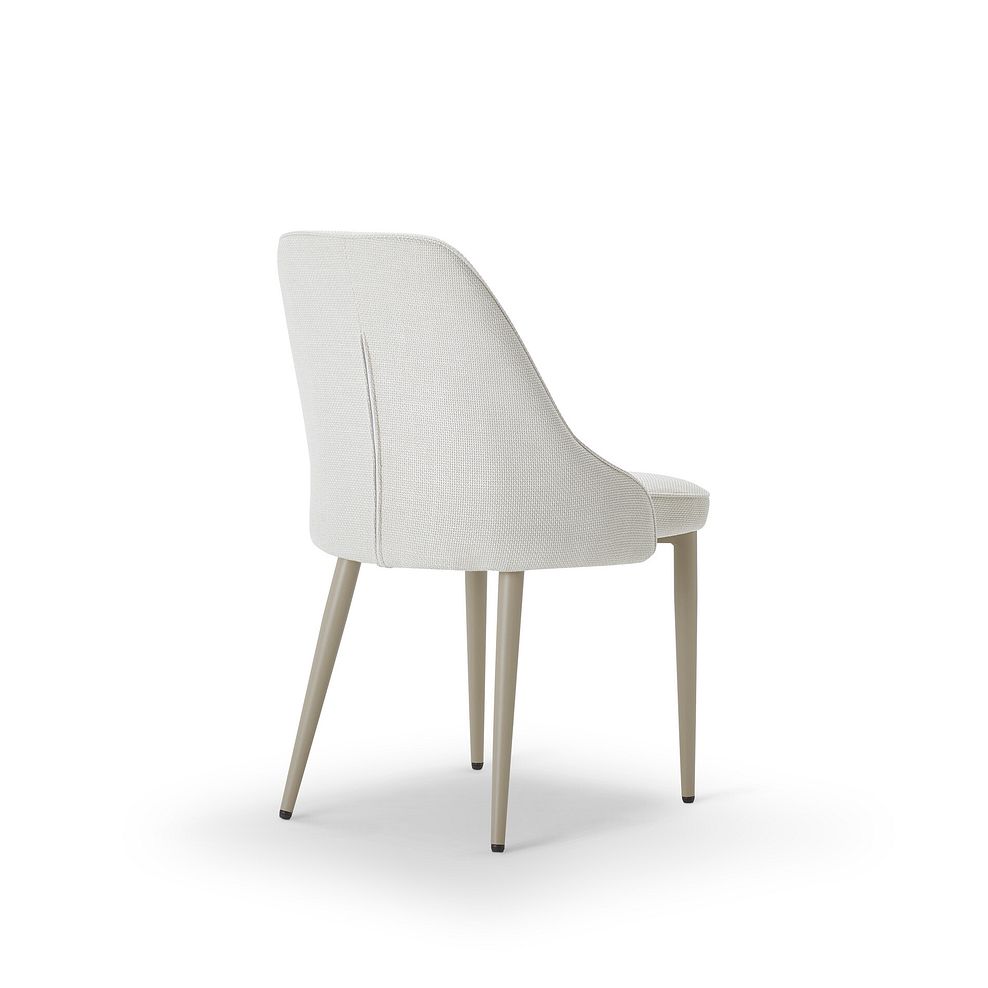 Aria Dining Chair in Cream Woven Fabric with Cappuccino Metal Legs 4