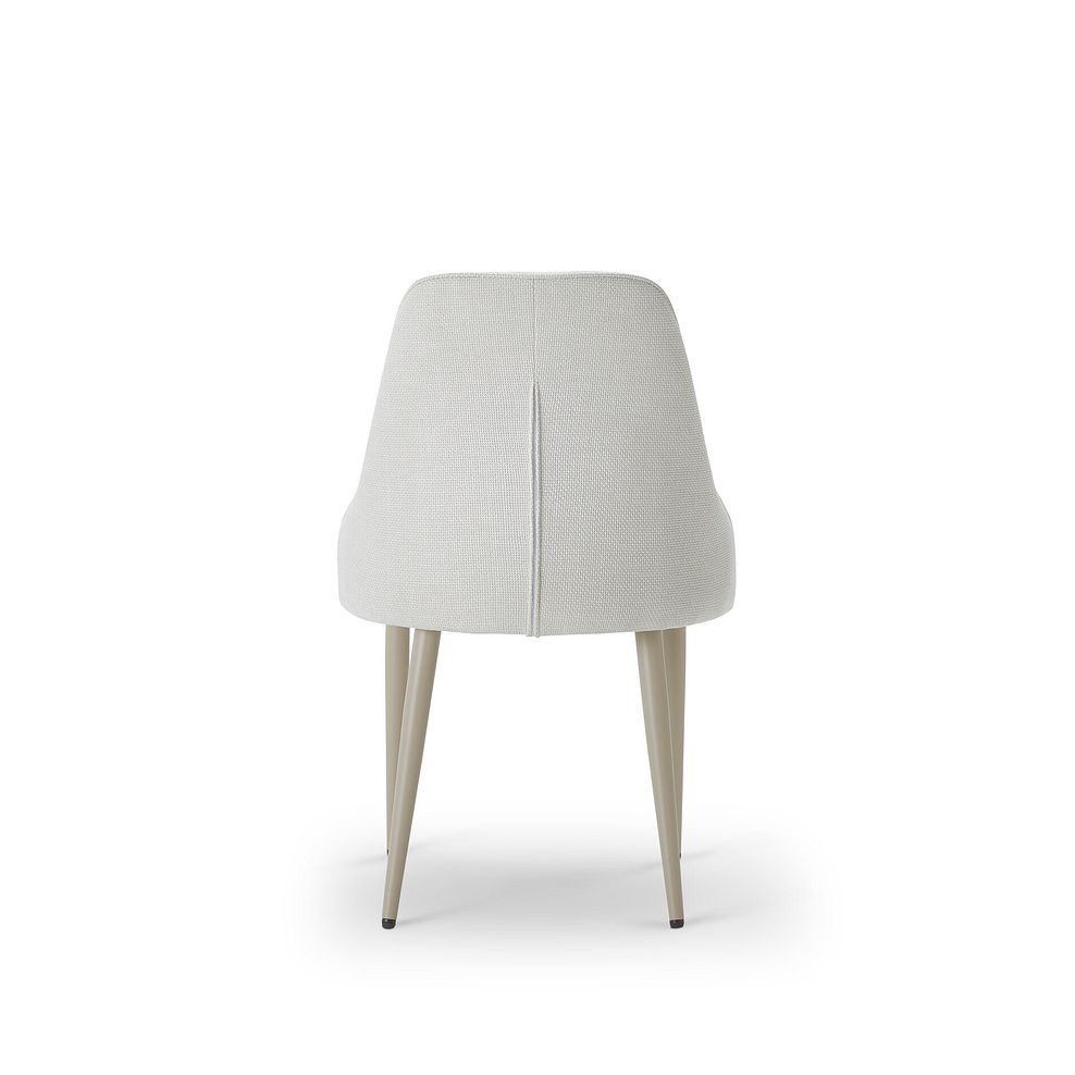 Aria Dining Chair in Cream Woven Fabric with Cappuccino Metal Legs 5