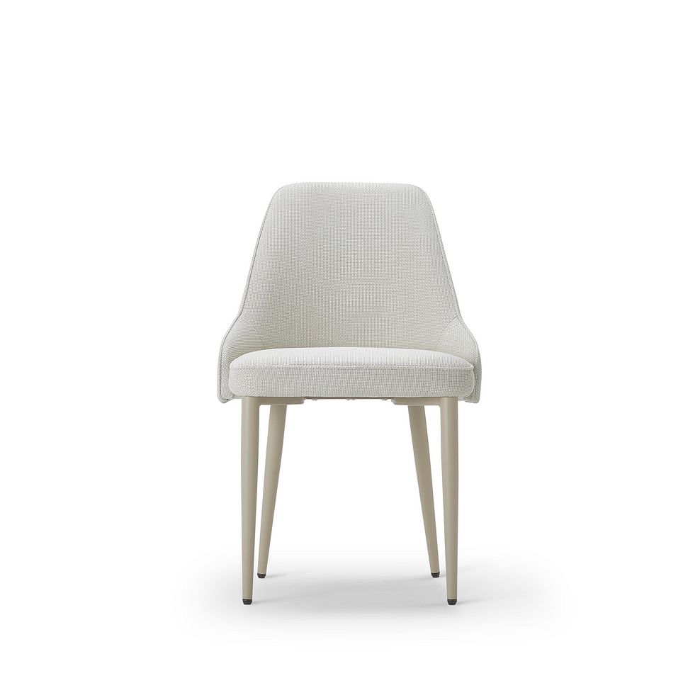 Aria Dining Chair in Cream Woven Fabric with Cappuccino Metal Legs 6