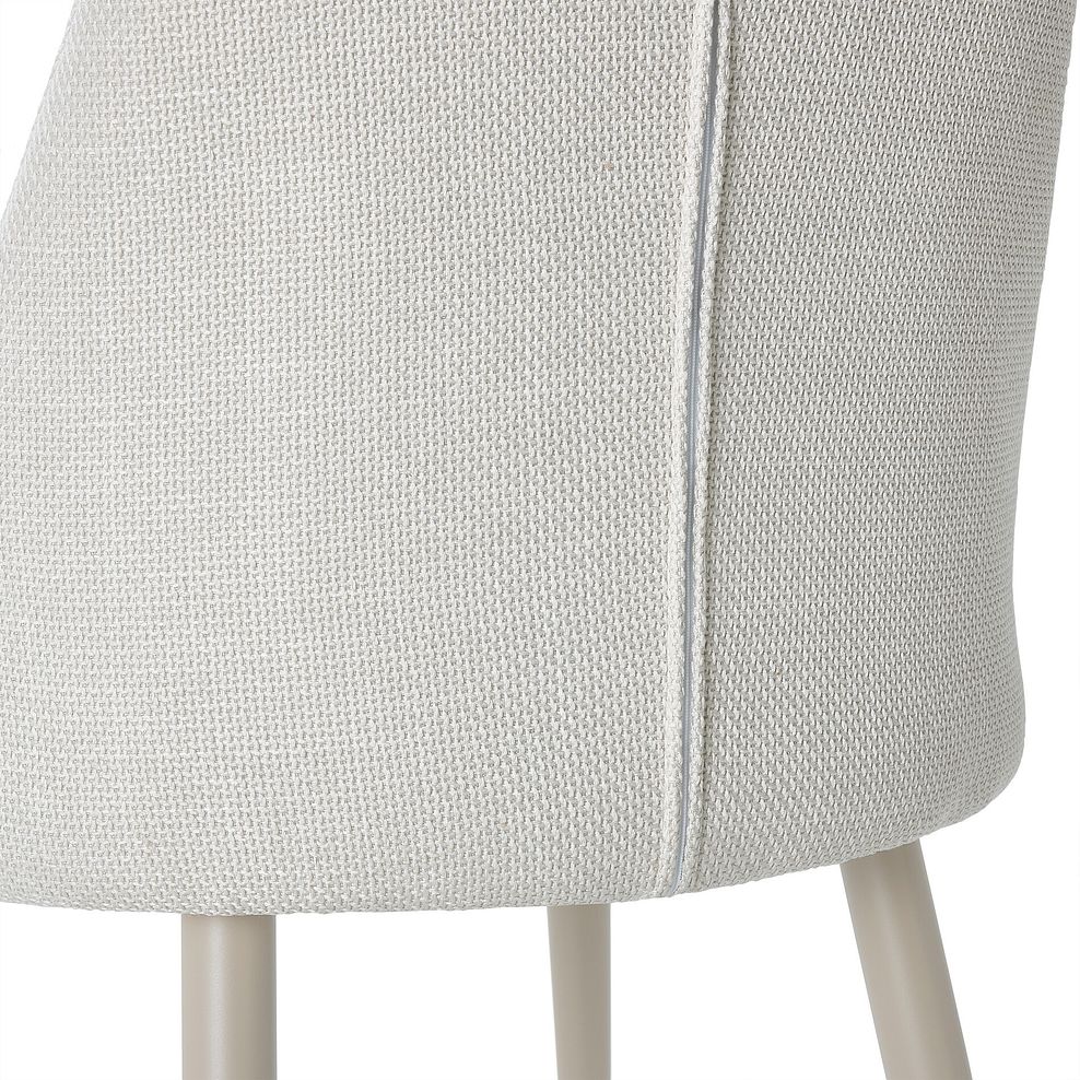 Aria Dining Chair in Cream Woven Fabric with Cappuccino Metal Legs 7