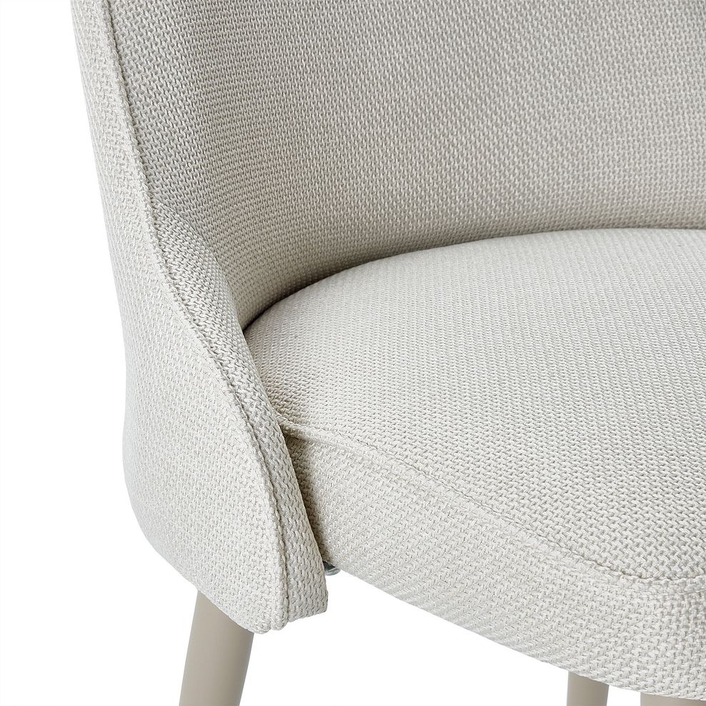 Aria Dining Chair in Cream Woven Fabric with Cappuccino Metal Legs 8