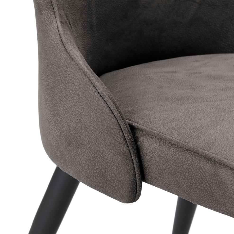 Aria Dining Chair in Dark Grey with Black Metal Legs 7