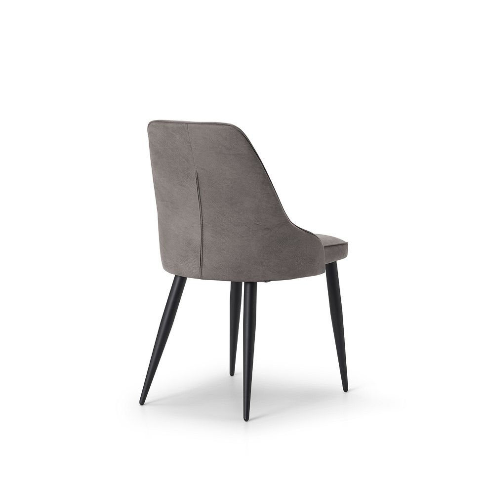 Aria Dining Chair in Dark Grey with Black Metal Legs 4