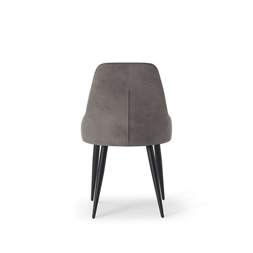 Aria Dining Chair in Dark Grey with Black Metal Legs 5