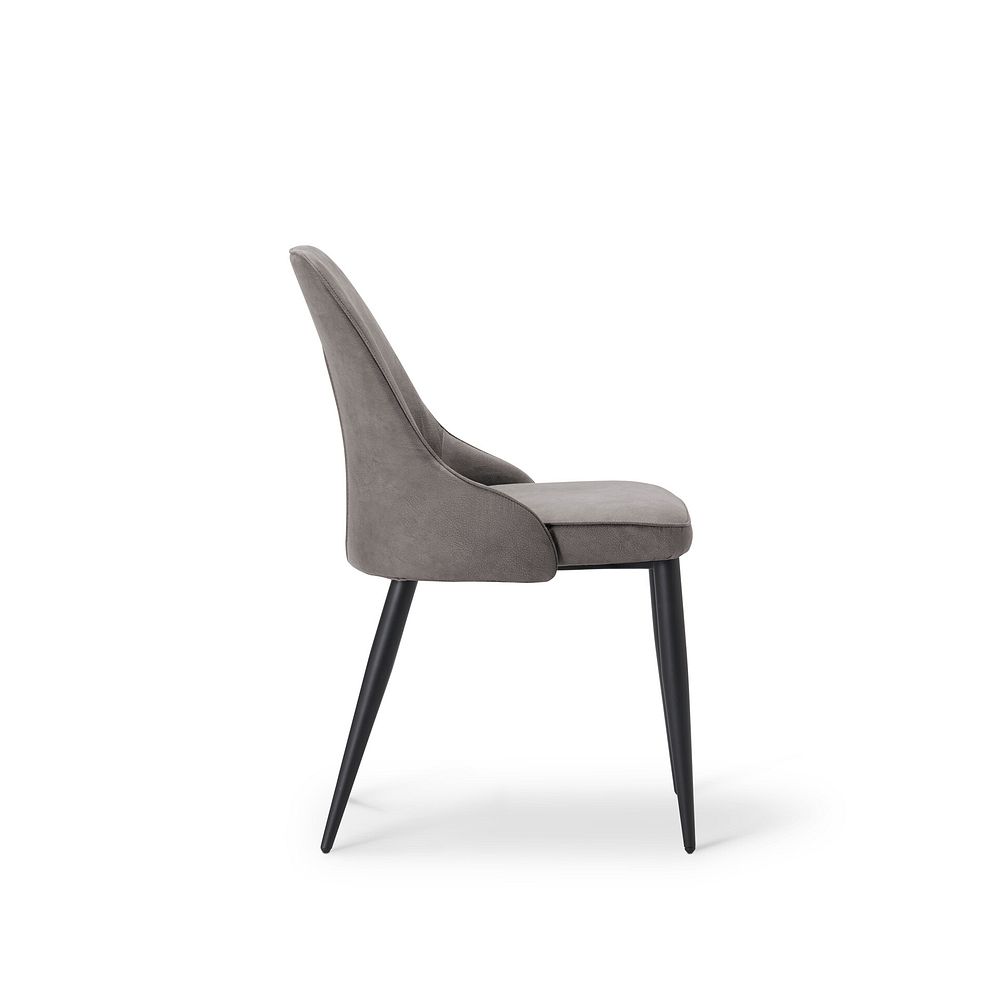 Aria Dining Chair in Dark Grey with Black Metal Legs 3